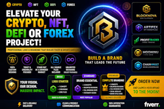 design a professional crypto nft defi forex memecoin and tech logo and branding