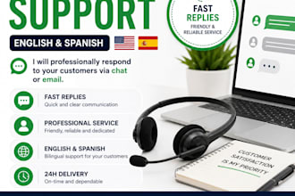provide customer support, live chat and email support in english and spanish