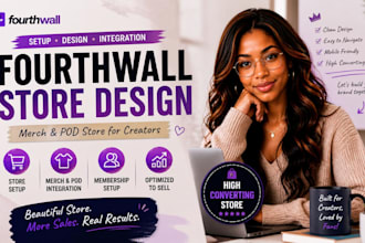 setup fourthwall store design fourth wall website, merch pod store, integration