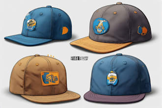 do snapback, baseball cap mockup and artwork, logo and badge