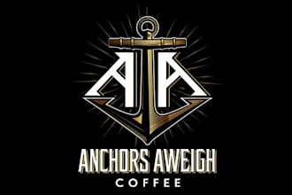 design anchors aweigh coffee brand logo