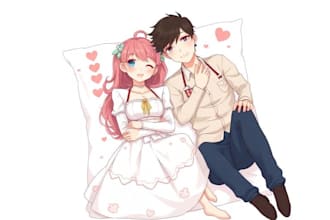 draw custom dakimakura of your oc, vtuber, anime character