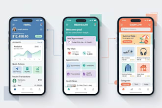 design UI UX for fintech, healthcare, ecommerce apps