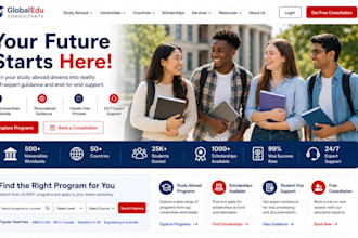 build study abroad website, students website and educational consultancy website