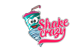 create a bright engaging milkshake shop logo