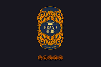 draw an art nouveau illustration portrait, art deco vintage logo, tarot cards