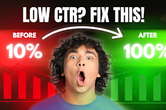 design high CTR youtube thumbnails for cash cow and faceless channels