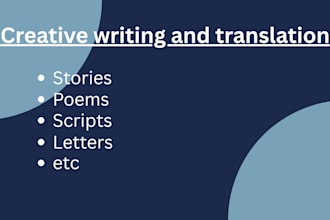 write creative stories, poems, scripts and letters or translate