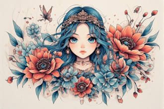 create a anime tatto traditional design