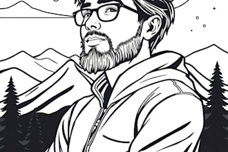 draw vector line art illustration