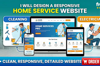 design a responsive website for cleaning, plumbing, electric
