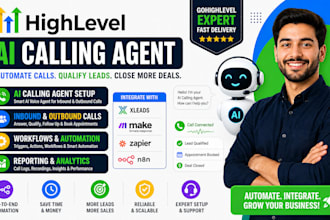 gohighlevel ai calling agent integrate xleads make com zapier n8n io automation
