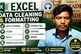 clean, format, split, merge, sort, filter excel data