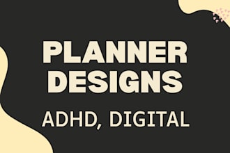 design adhd planner, digitals on canva for you