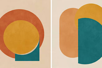 make mid century modern digital wall art for etsy store