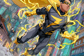 create an amazing superhero or fantasy comic illustration
