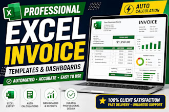 design a professional excel invoice template with automation