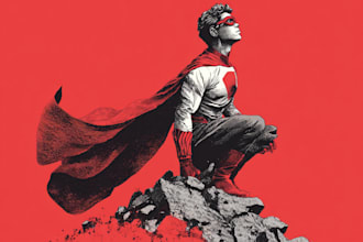 create cinematic superhero artwork