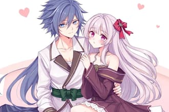 draw custom anime dakimakura art and body pillow for your oc, anime character