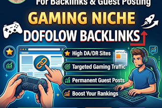 do gaming SEO backlinks and guest posting service
