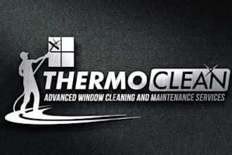 design clean house, janitorial and commercial cleaning logo