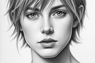 make a realistic pencil portrait and charcoal sketch of people