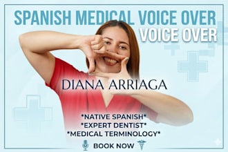 record a natural spanish voice over for your medical projects