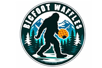 design suitable bigfoot waffles food truck logo
