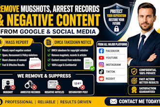 delete links from google facebook youtube instagram reddit tiktok on mass report