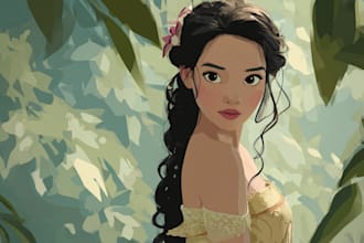 turn your portrait into a disney style cartoon illustration