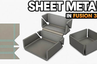 do 3d cad sheet metal design in solidworks fusion 360 cabinet panel protoototype