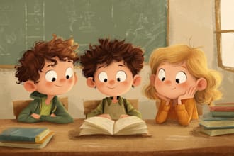 whimsical watercolor children storybook illustration