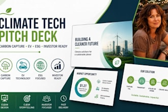 carbon capture investor presentation, climate tech pitch deck, ev esg slides pro