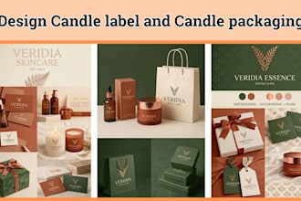 design candle label, candle packaging and gift box design