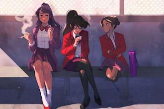 design anime banner with professional and trendy look