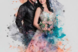 do a custom car watercolor portrait and friendship portrait