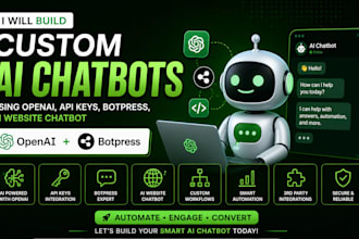 build custom ai chatbots using openai, API keys, botpress, ai website chatbot