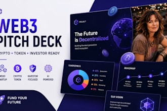 web3 startup pitch deck design, crypto token investor presentation slides pro ai