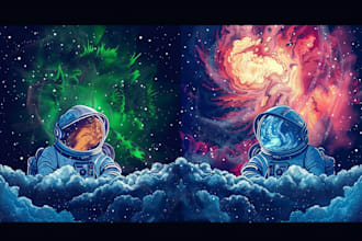 draw cosmic space illustration