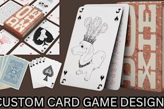 design custom card game, board game, tarot cards with artwork and packaging