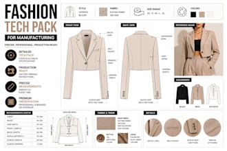 do fashion tech pack garment tech pack and technical flats sketch for clothing