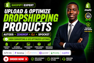 upload shopify autods zendrop cj dropshipping spocket products with optimized