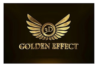 replicate or design logo into 3d metallic gold effect