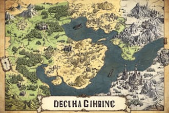 draw a custom illustrated map in a fun playful style using