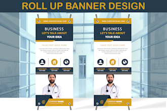 design roll up banner, retractable banner, pull up, or roller banner