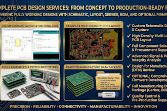 create a fully working pcb design with schematic layout gerber and bom
