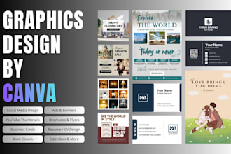 be your canva graphics designer by design amazing templates
