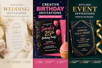 design wedding, birthday and event invitations