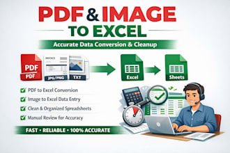 convert PDF or images to excel or google sheets with clean formatting