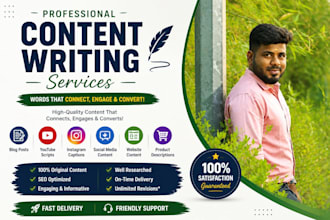 write content for you tube, instagram and social media